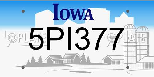 5PI377 Iowa License Plate