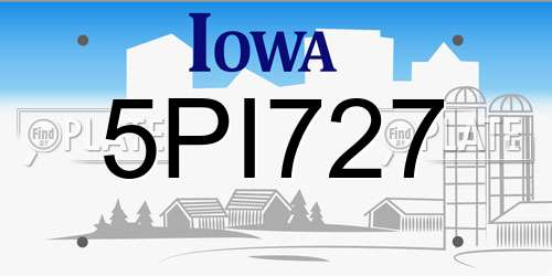 5PI727 Iowa License Plate