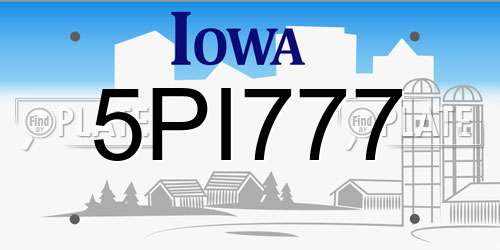 5PI777 Iowa License Plate