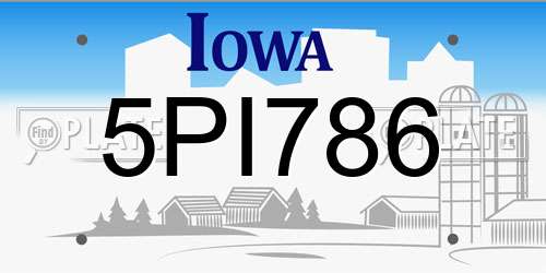5PI786 Iowa License Plate