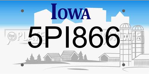 5PI866 Iowa License Plate