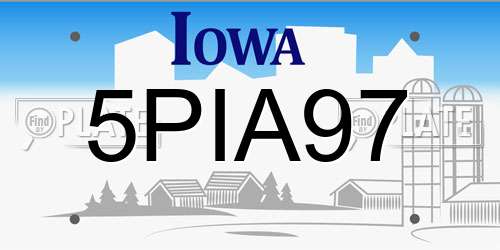 5PIA97 Iowa License Plate