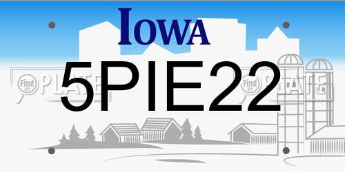 5PIE22 Iowa License Plate