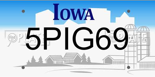 5PIG69 Iowa License Plate