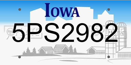 5PS2982 Iowa License Plate