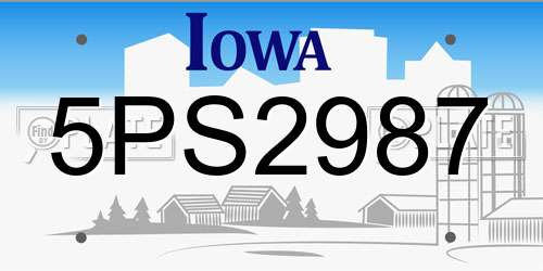 5PS2987 Iowa License Plate