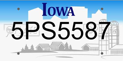 5PS5587 Iowa License Plate