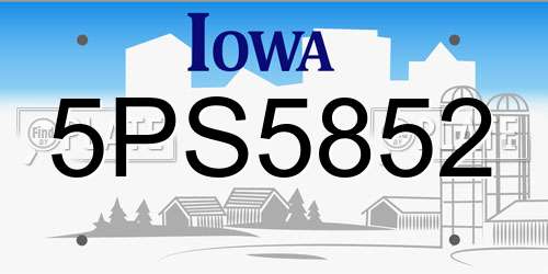 5PS5852 Iowa License Plate