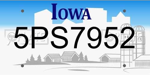 5PS7952 Iowa License Plate