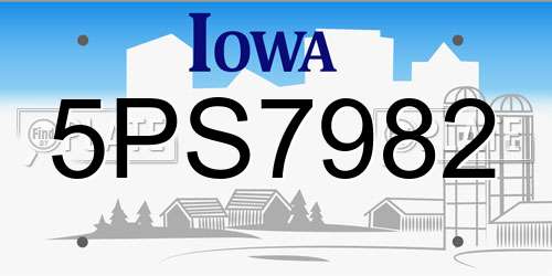 5PS7982 Iowa License Plate