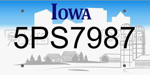 5PS7987 Iowa License Plate