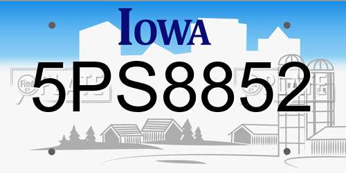 5PS8852 Iowa License Plate