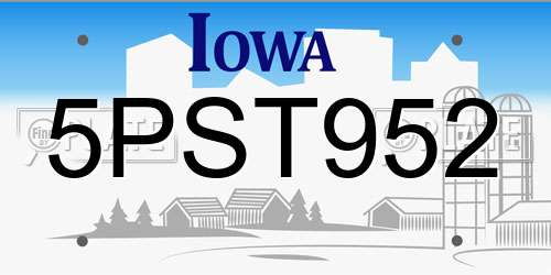5PST952 Iowa License Plate