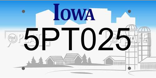 5PT025 Iowa License Plate