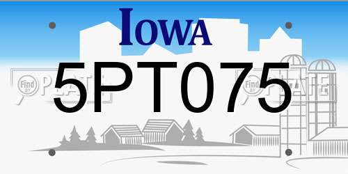 5PT075 Iowa License Plate
