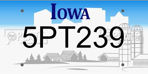 5PT239 Iowa License Plate