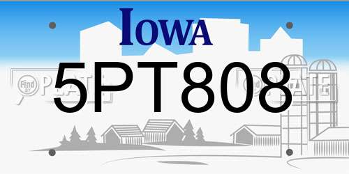 5PT808 Iowa License Plate
