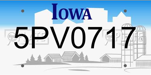 5PV0717 Iowa License Plate