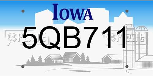 5QB711 Iowa License Plate
