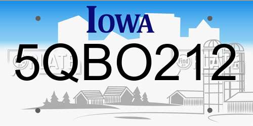 5QBO212 Iowa License Plate