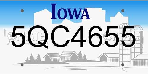 5QC4655 Iowa License Plate