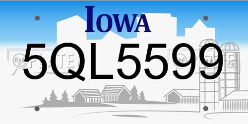 5QL5599 Iowa License Plate