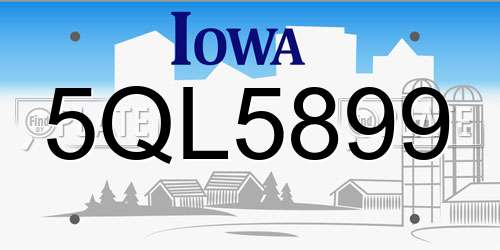 5QL5899 Iowa License Plate