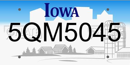 5QM5045 Iowa License Plate