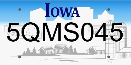 5QMS045 Iowa License Plate