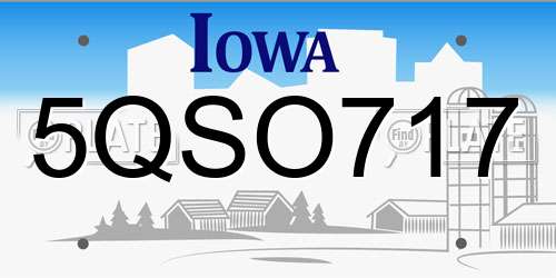 5QSO717 Iowa License Plate