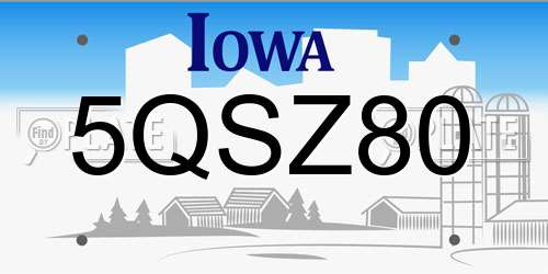5QSZ80 Iowa License Plate