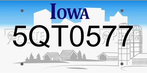 5QT0577 Iowa License Plate