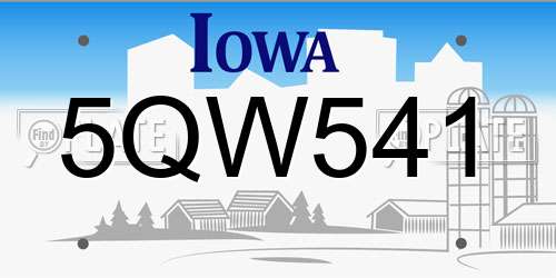 5QW541 Iowa License Plate