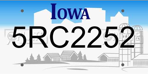 5RC2252 Iowa License Plate