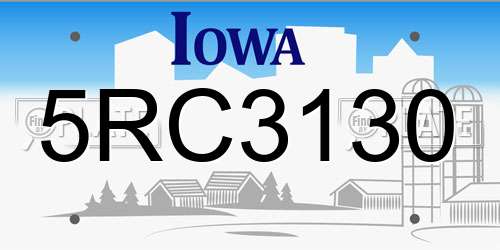 5RC3130 Iowa License Plate