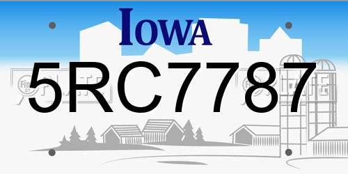 5RC7787 Iowa License Plate