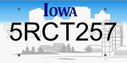 5RCT257 Iowa License Plate