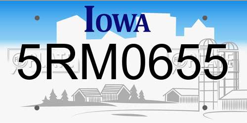 5RM0655 Iowa License Plate