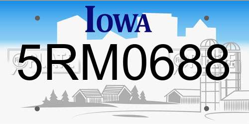 5RM0688 Iowa License Plate