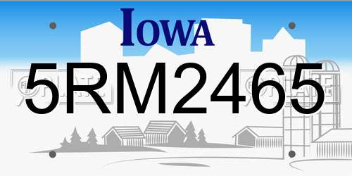 5RM2465 Iowa License Plate