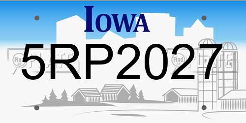 5RP2027 Iowa License Plate