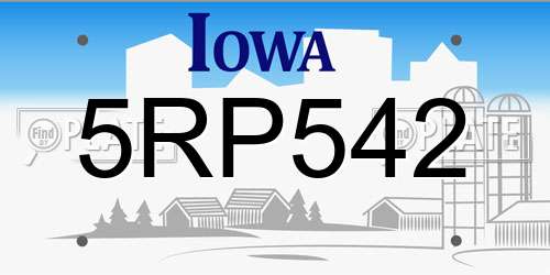 5RP542 Iowa License Plate