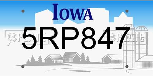 5RP847 Iowa License Plate