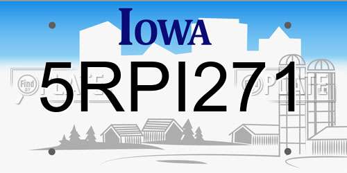 5RPI271 Iowa License Plate