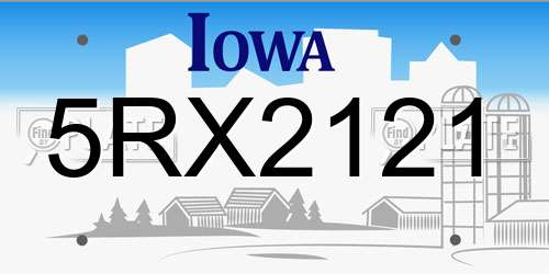 5RX2121 Iowa License Plate