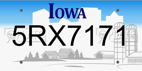 5RX7171 Iowa License Plate