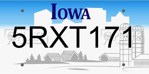 5RXT171 Iowa License Plate