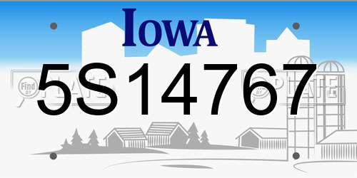 5S14767 Iowa License Plate