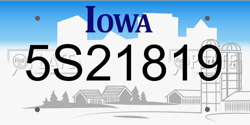 5S21819 Iowa License Plate