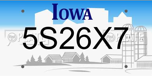 5S26X7 Iowa License Plate